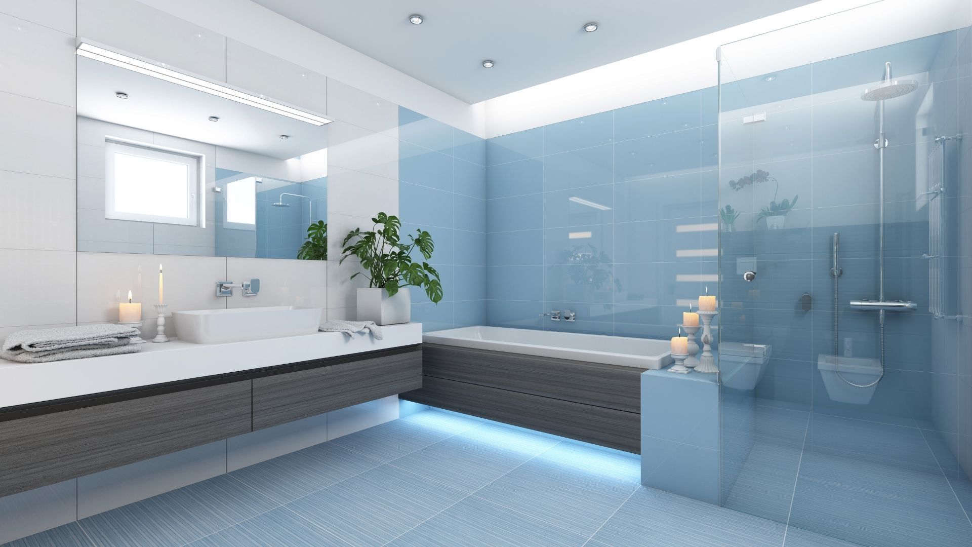 Back Painted Glass Shower Walls
