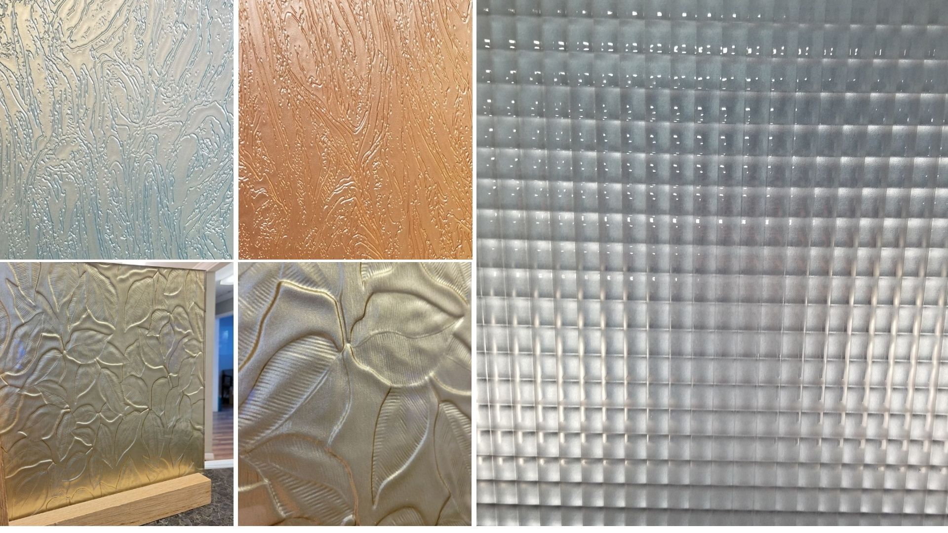 Textured and Patterned Back Painted Glass Surface