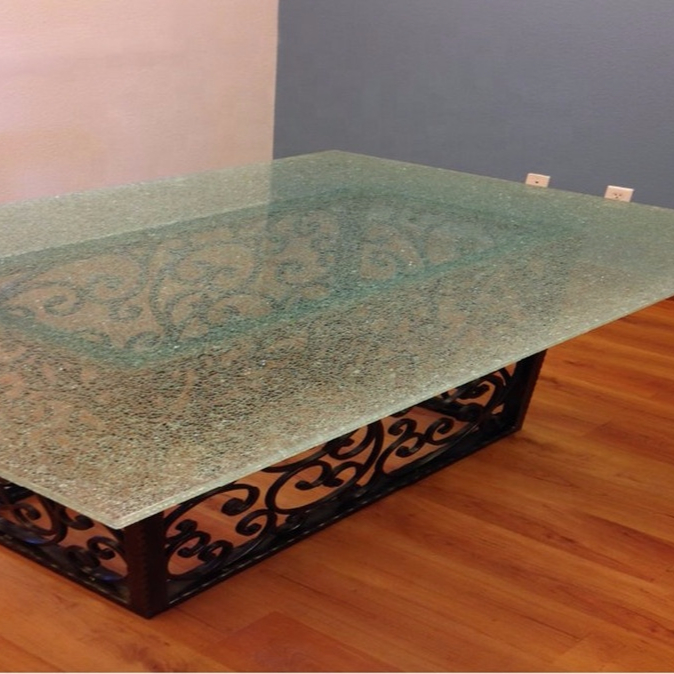 Cracked Glass Coffee Table