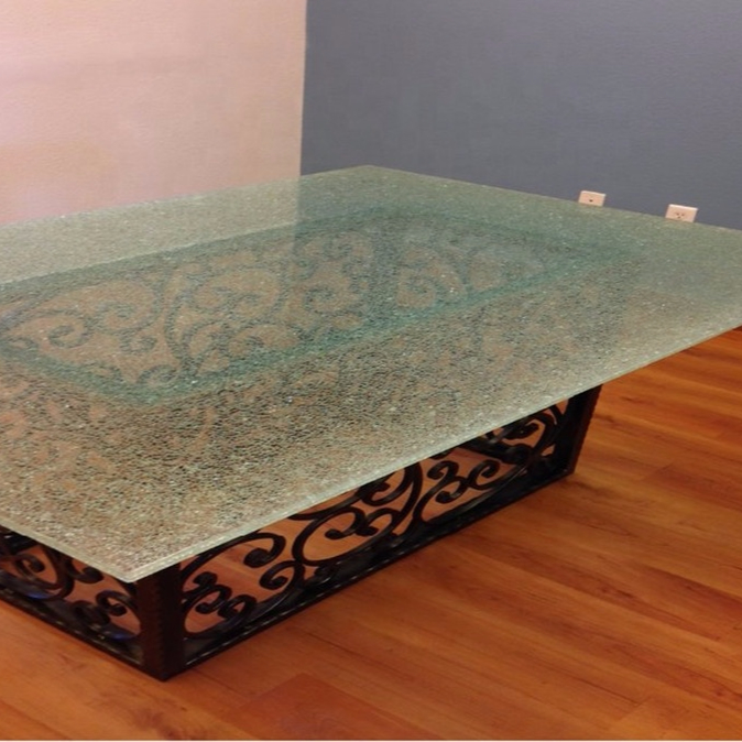 Decorative glass clearance table